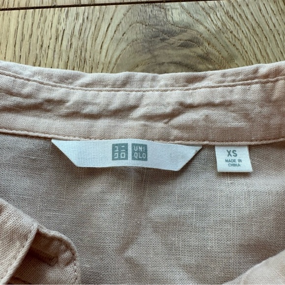 SALE ⬇️ Uniqlo Linen Blend 3/4 Sleeve Pink Shirt - XS - Picture 3 of 11